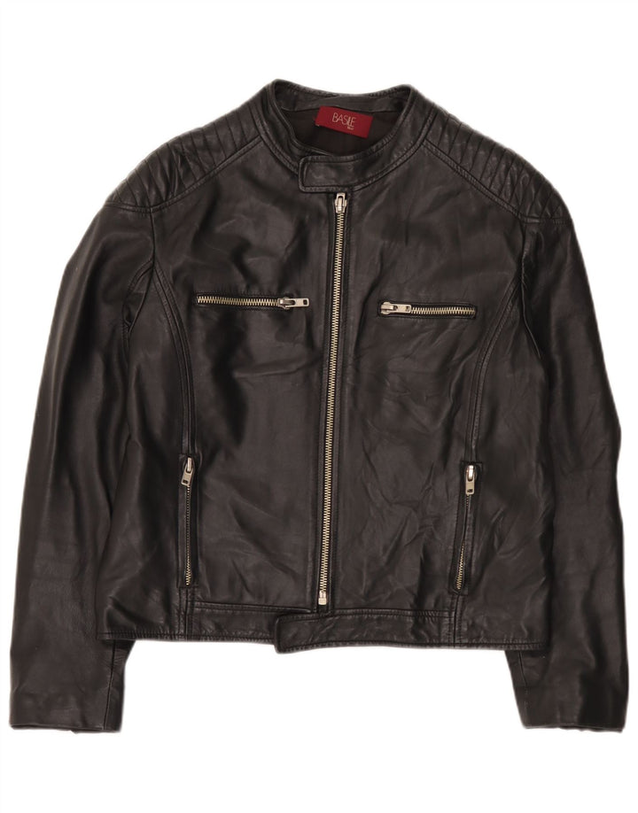 Basile Herre Læderjakke UK 38 Medium Sort