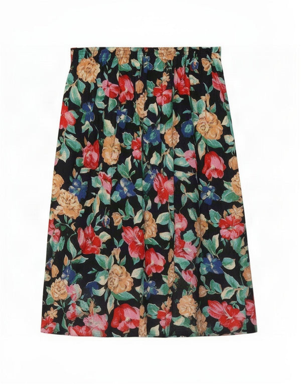 Vintage plisseret nederdel til kvinder W32 Large Black Floral