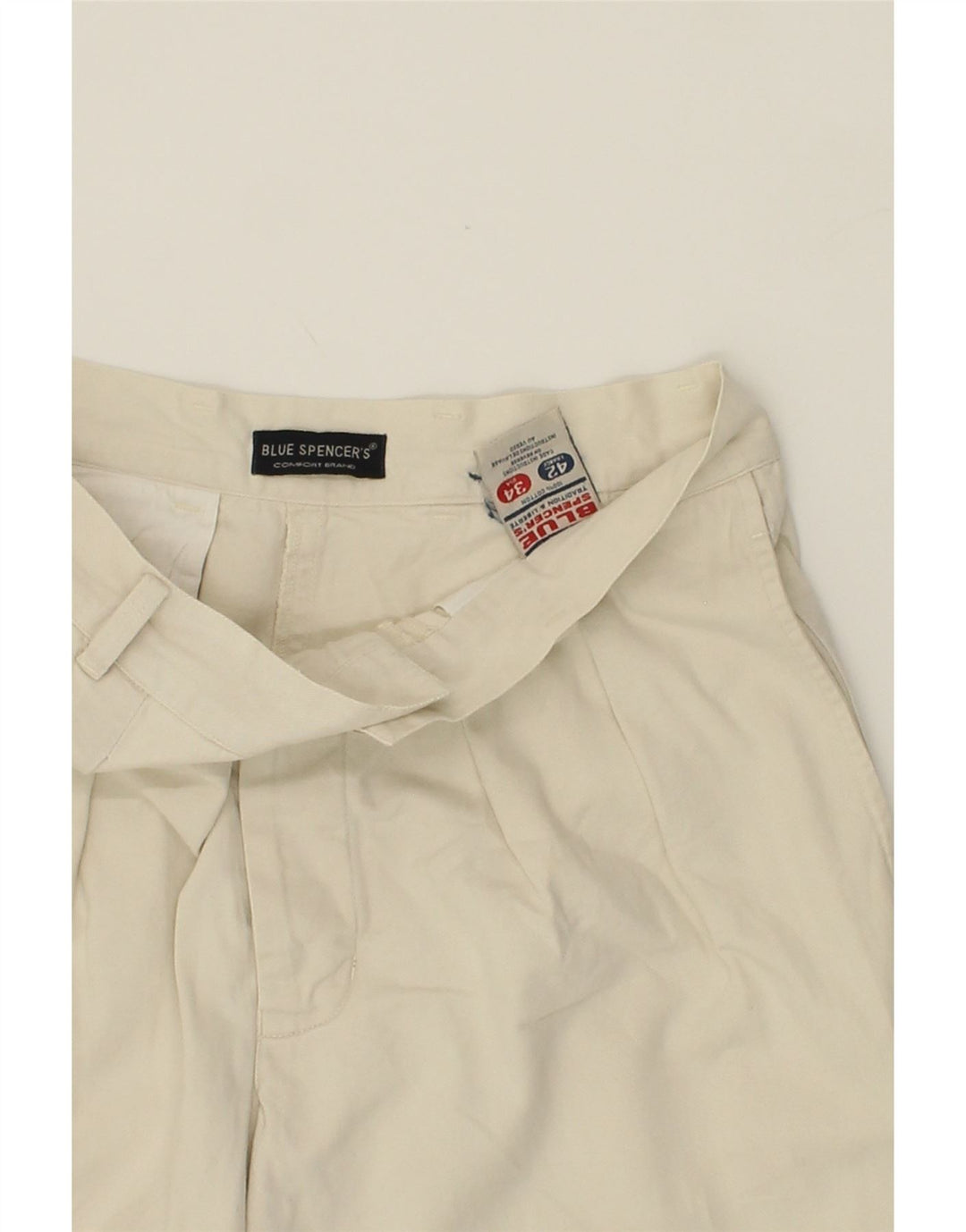 VINTAGE Womens Pegged Chino Shorts IT 42 Medium W30 White Cotton Vintage Vintage and Second-Hand Vintage from Messina Hembry 