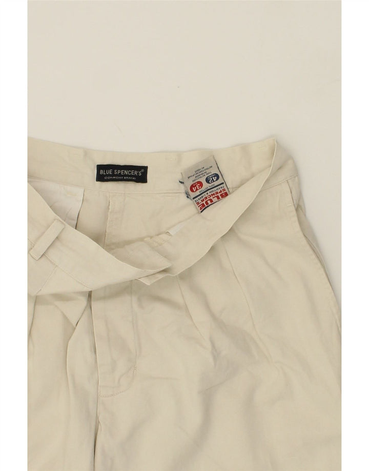 VINTAGE Womens Pegged Chino Shorts IT 42 Medium W30 White Cotton Vintage Vintage and Second-Hand Vintage from Messina Hembry 