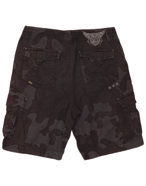 FOX Herre Cargo Shorts W34 Stor Sort Camouflage Bomuld