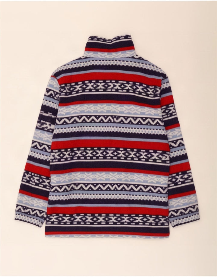 Vintage fleecejakke til mænd UK 40 Stor flerfarvet geometrisk polyester