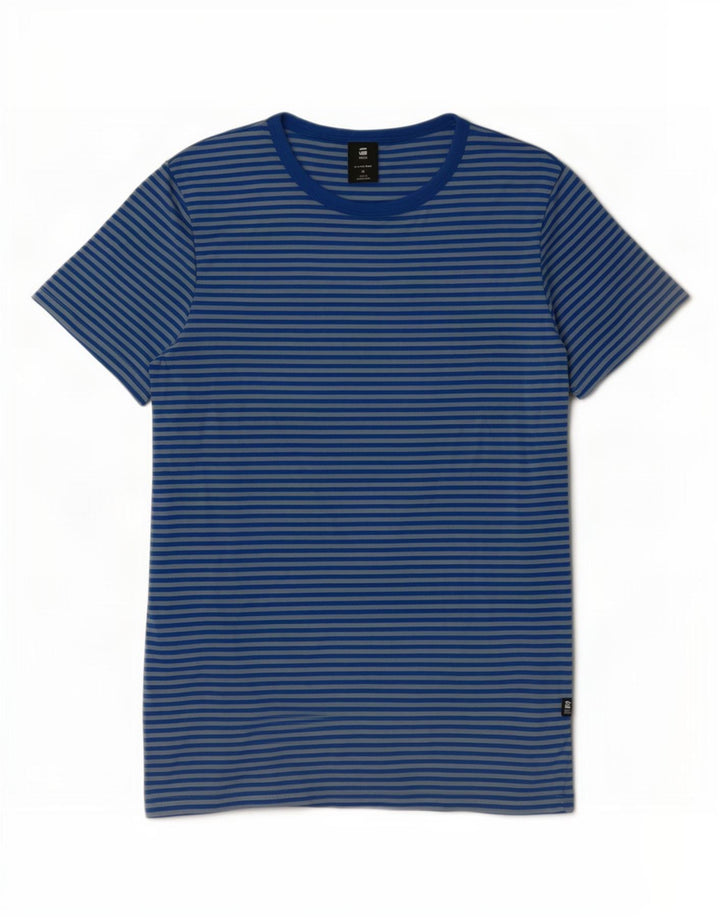 G-Star T-shirt top mellemblå nålestribet bomuld