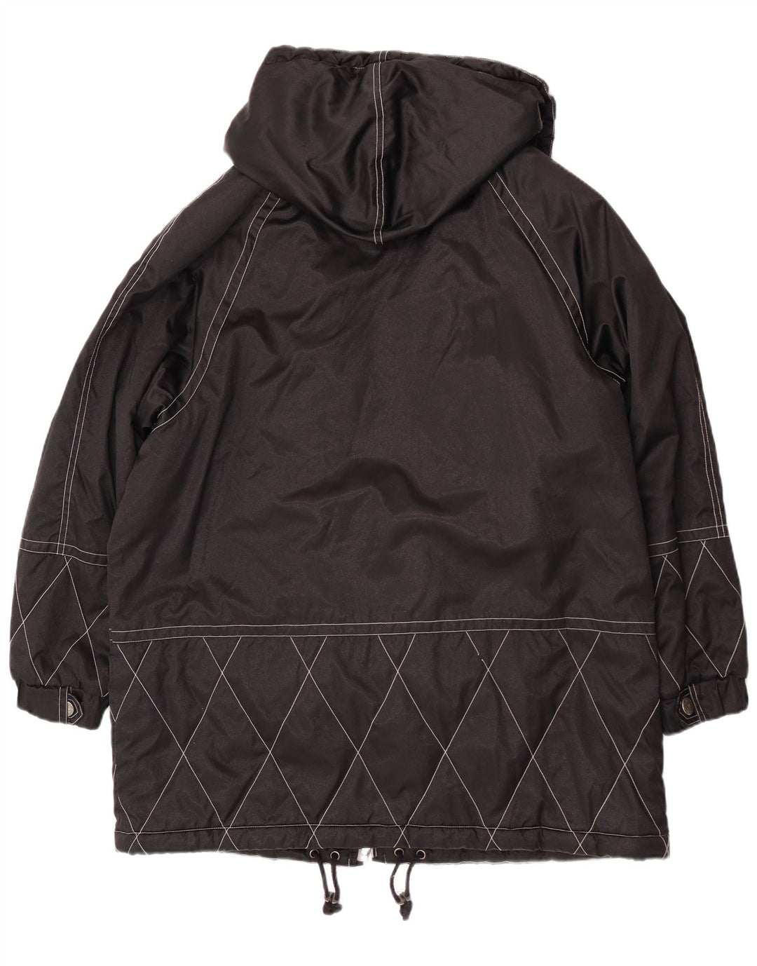 Vintage oversized vindjakke med hætte til kvinder EU 40 Medium Sort