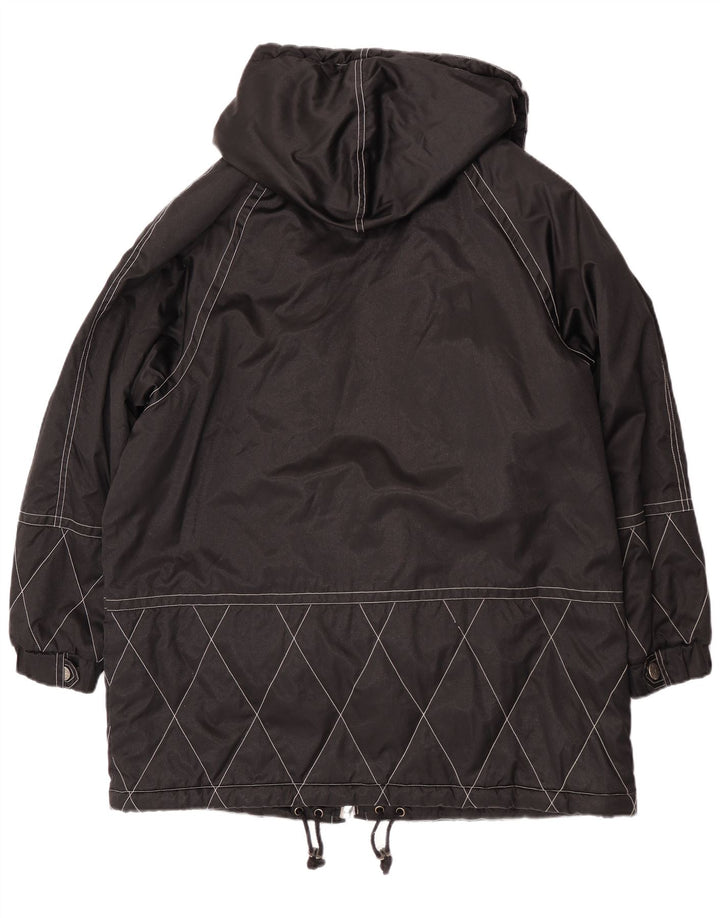 Vintage oversized vindjakke med hætte til kvinder EU 40 Medium Sort