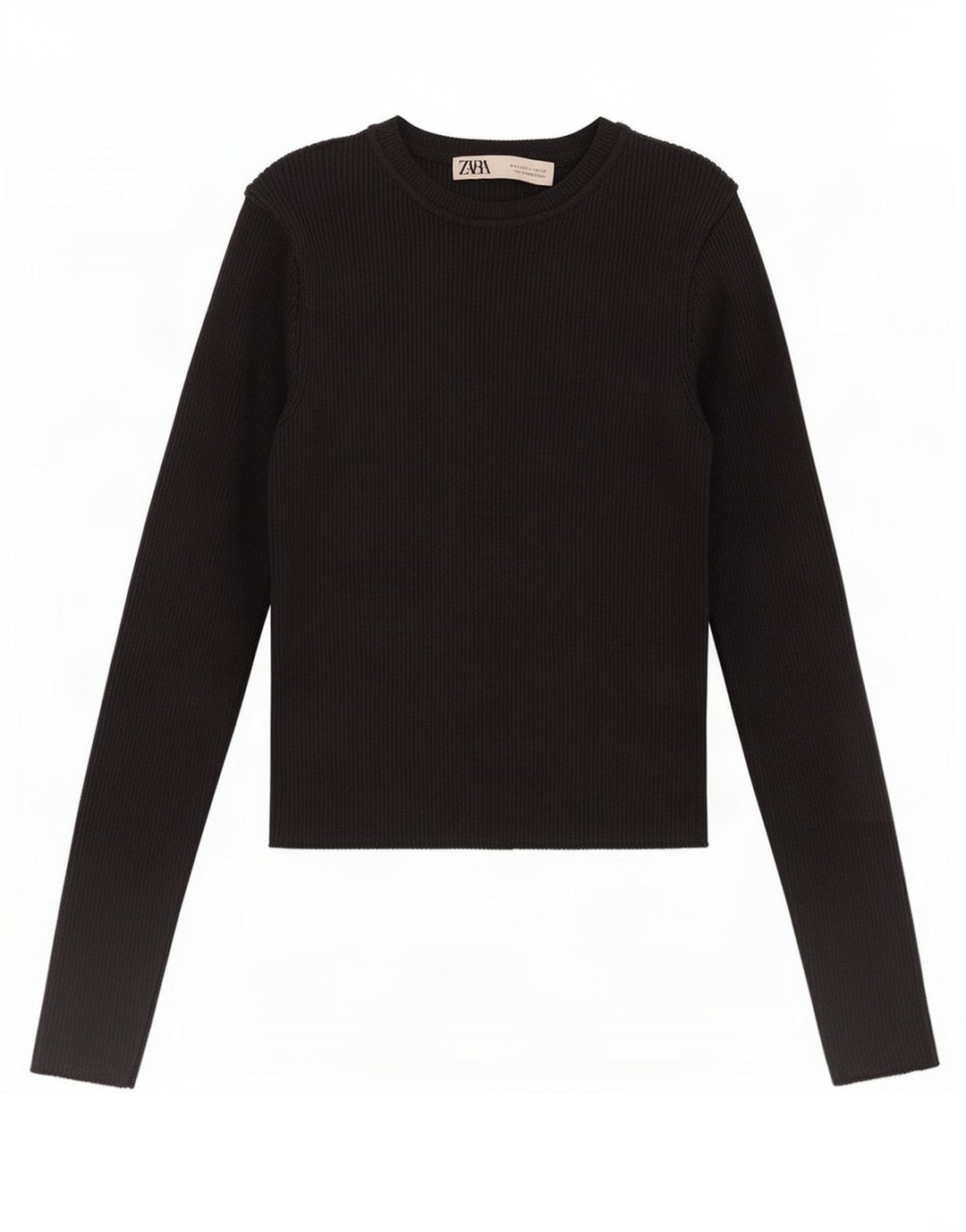 Zara Dame Top Langærmet UK 8 Small Black Viscose
