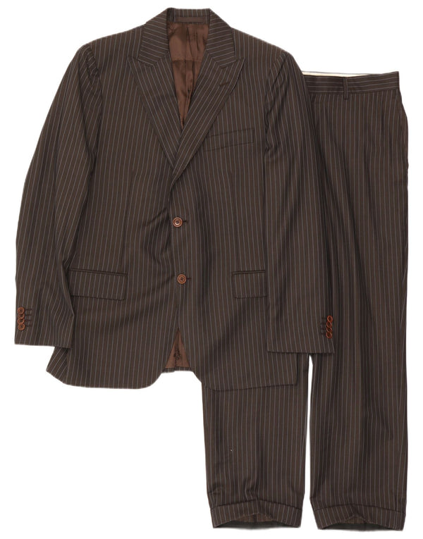 Boggi Herre 2-delt jakkesæt IIT 50 Large W34 L29 Brown Pinstripe Classic