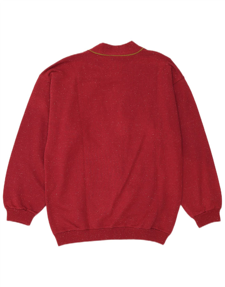 Vintage herre cardigan sweater Large Bourgogne Flecked