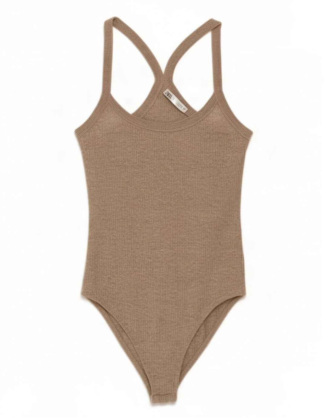 Zara Dame Ærmeløs Bodysuit UK 8 Lille Grå Bomuld