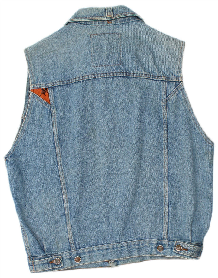 Lois Herre Denim Gilet UK 38 Medium Blue Cotton