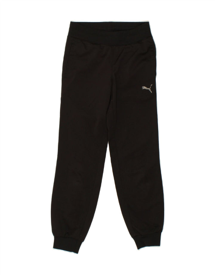 PUMA Girls Tracksuit Trousers Joggers 9-10 Years Black Polyester Vintage Puma and Second-Hand Puma from Messina Hembry 