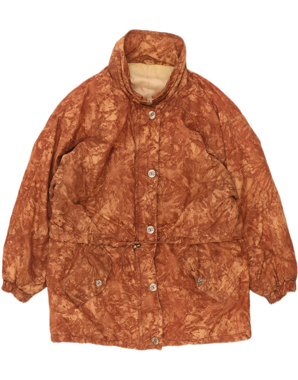 Vintage Dame Oversized Windbreaker Jacket UK 18 XL Brun Camouflage