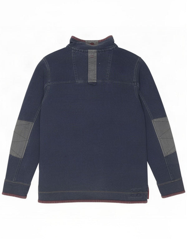 Fat Face Herre The Airlie Zip Neck Sweatshirt Jumper Large Navy Blue Cotton