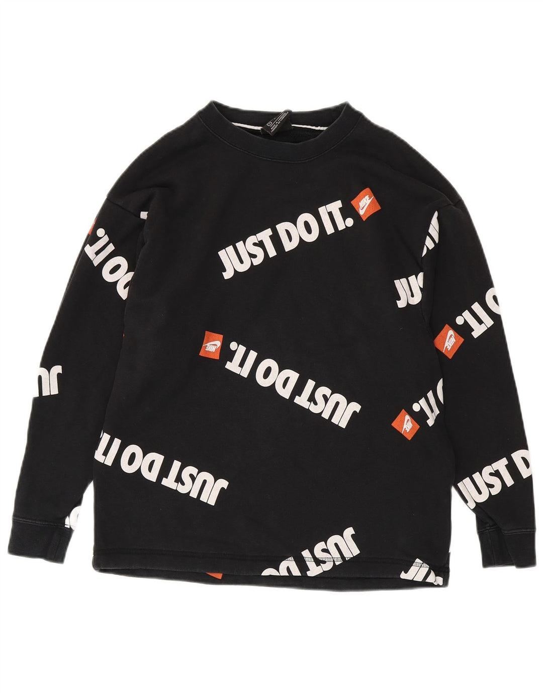 NIKE grafisk sweatshirt til mænd, lille sort bomuld