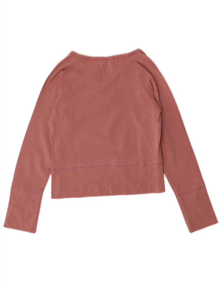 GUESS Womens Crop Top Langærmet UK 12 Medium Pink Bomuld