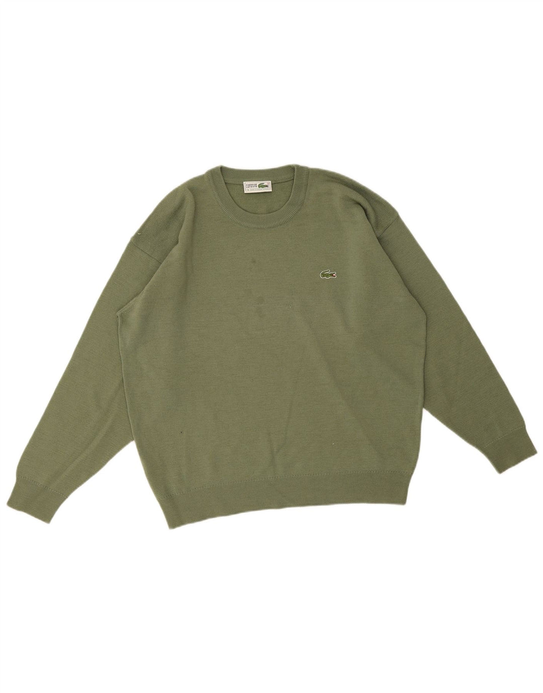Lacoste Herre trøjetrøje med rund hals str. 6 XL Grøn uld