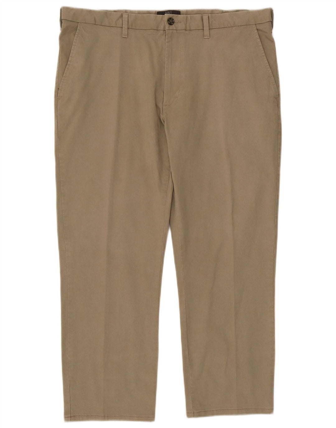 Marks & Spencer Herre Regular Chino Bukser W40 L29 Beige Bomuld