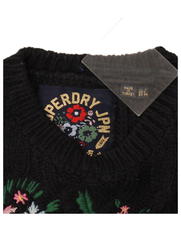 Superdry Womens grafisk sweater med rund hals, UK 12 Medium Navy Blue