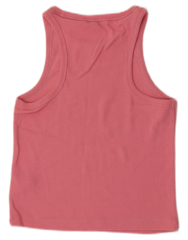 Tommy Hilfiger Dame Crop Vest Top UK 12 Medium Pink Bomuld