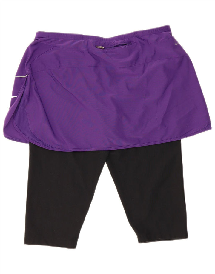 NIKE Womens Dri Fit Skort UK 18 XL Purple Colourblock Polyester
