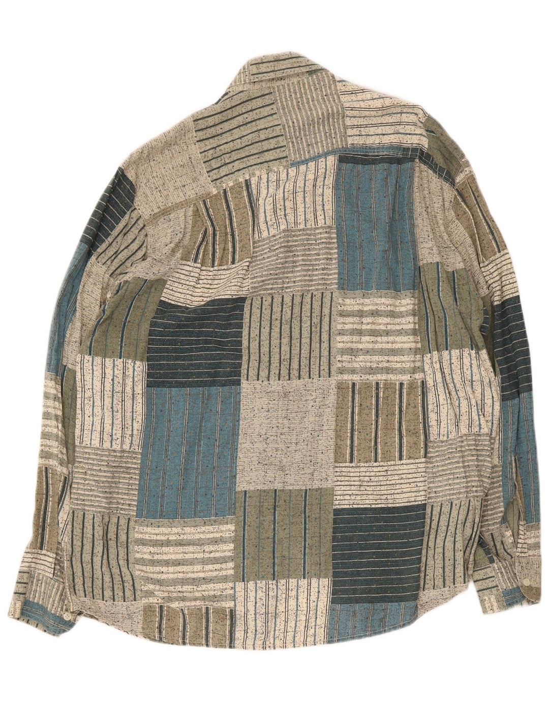 Azzurra Herreskjorte Stor Grøn Patchwork Bomuld