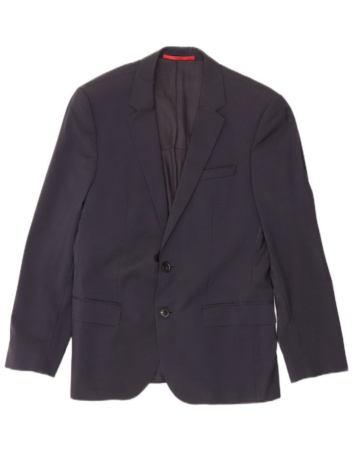 Hugo Boss Herre 2-knaps blazerjakke EU 46 Small Navy Blue Virgin Wool