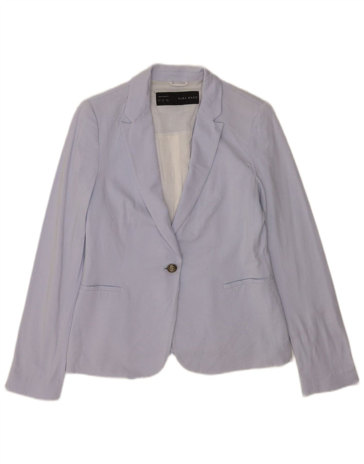 Zara Dame 1 Knap Blazer Jacket UK 16 Large Blue