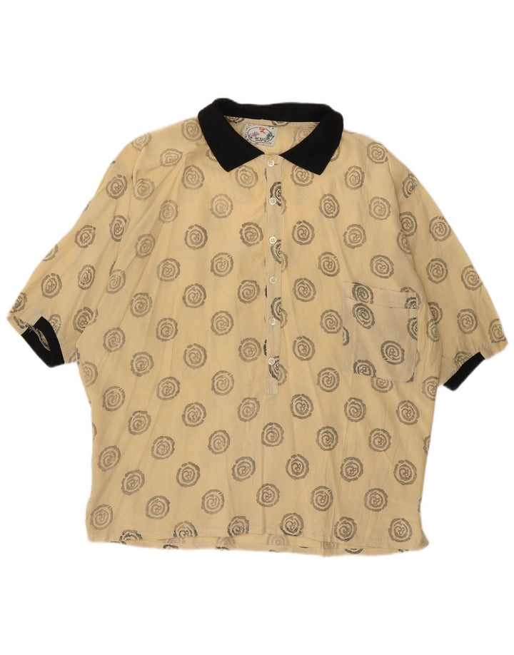ONE WAY Kortærmet herretrøje XL Beige geometrisk viskose