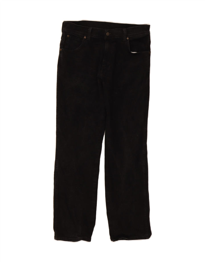 WRANGLER Mens Regular Fit Straight Jeans W33 L30 Black Cotton Vintage Wrangler and Second-Hand Wrangler from Messina Hembry 