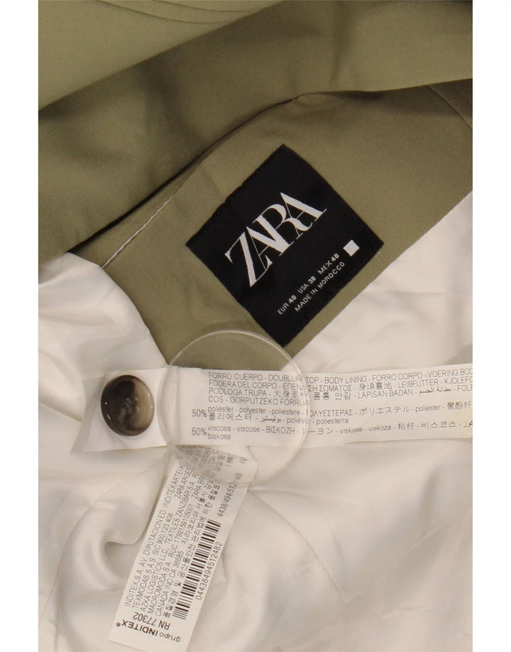 ZARA Herre 1-knaps blazerjakke EU 48 Medium Khaki Polyester