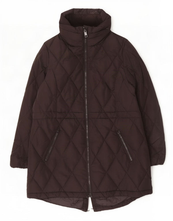 Marks & Spencer Quiltet, polstret frakke til kvinder UK 14 Stor sort polyester