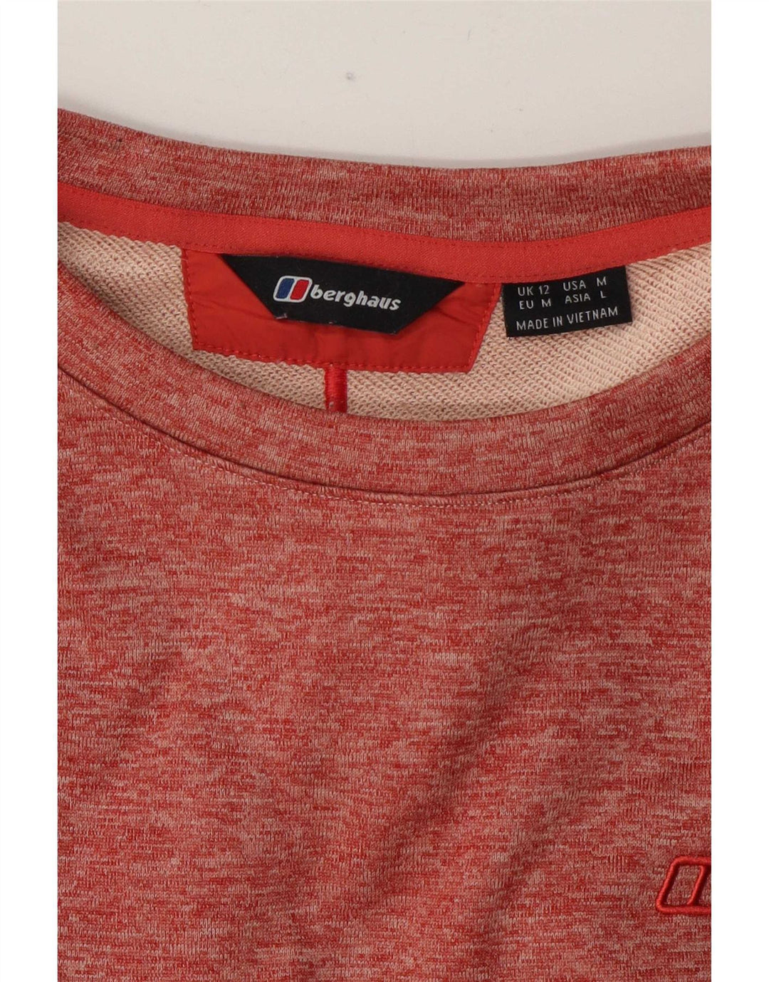 Berghaus Dame Sweatshirt Jumper UK 12 Medium Rød Flecked