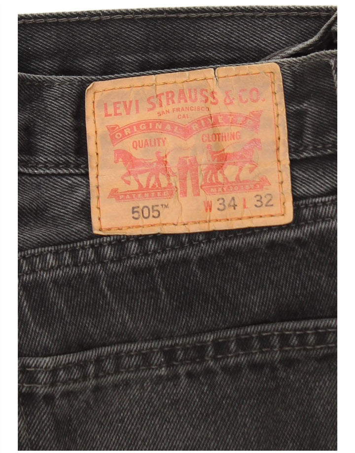 Levi's Herre 505 Straight Jeans W34 L32 Grå Bomuld