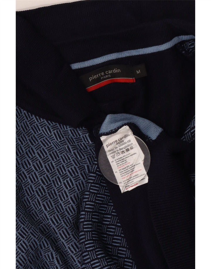 Pierre Cardin Herre kortærmet striktrøje Medium Marineblå Geometrisk