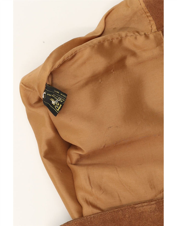 VINTAGE Herre ruskindsvest Stor brunt læder