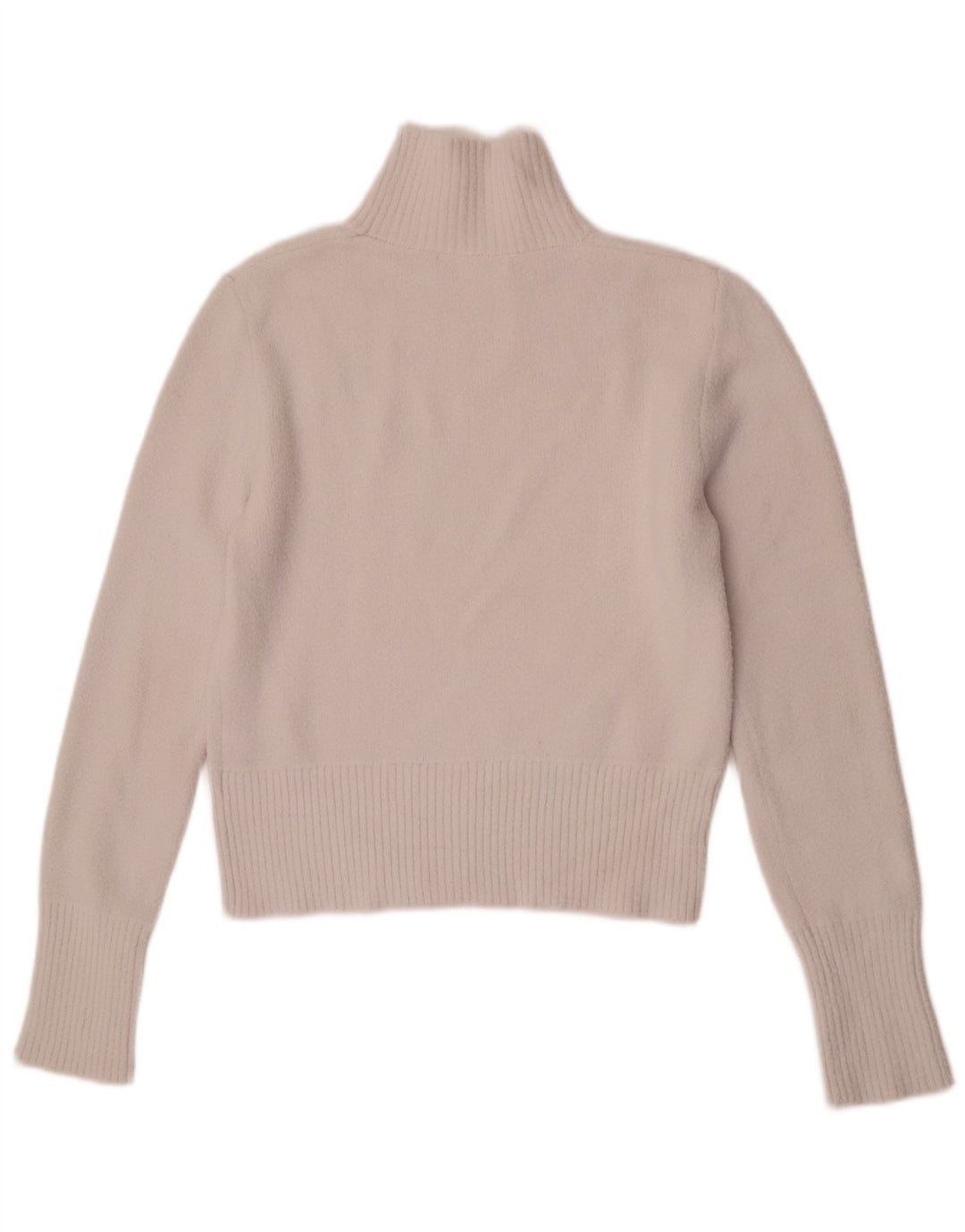 Zara Womens Crop Turtle Neck Jumper Sweater UK 12 Medium White Nylon
