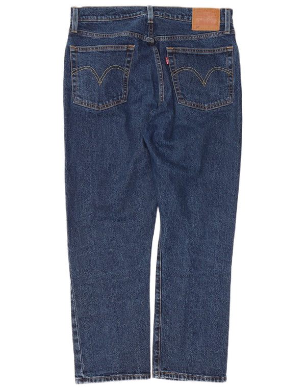 Levi's Dame 501 Crop Straight Jeans W31 L26 Marineblå Bomuld