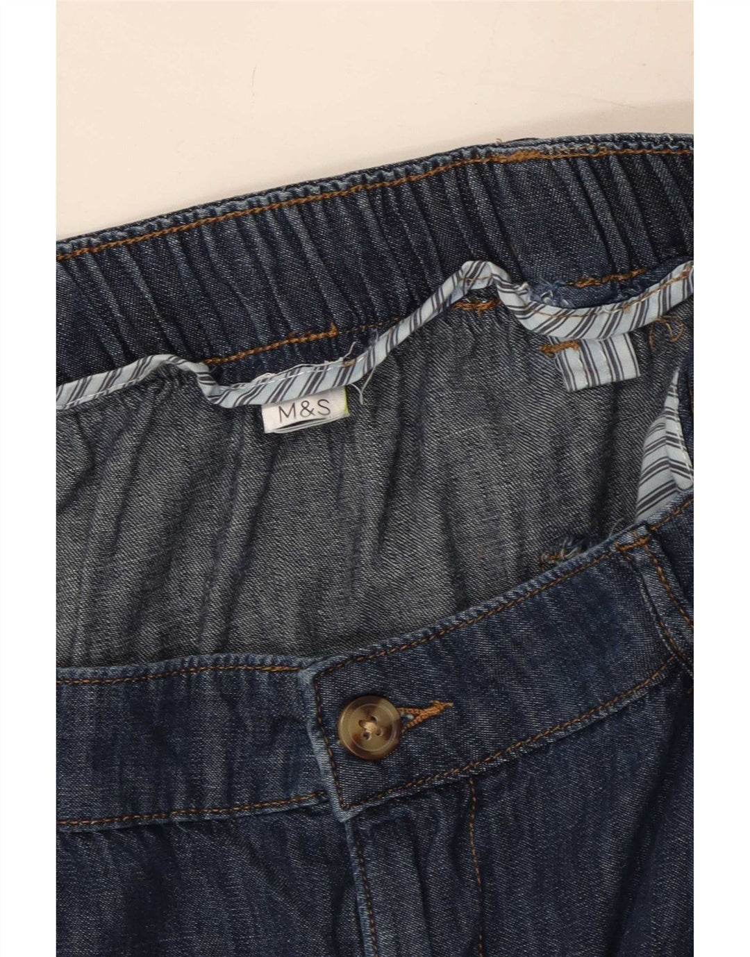 Marks & Spencer Jeans med brede ben til kvinder W38 L28 Marineblå