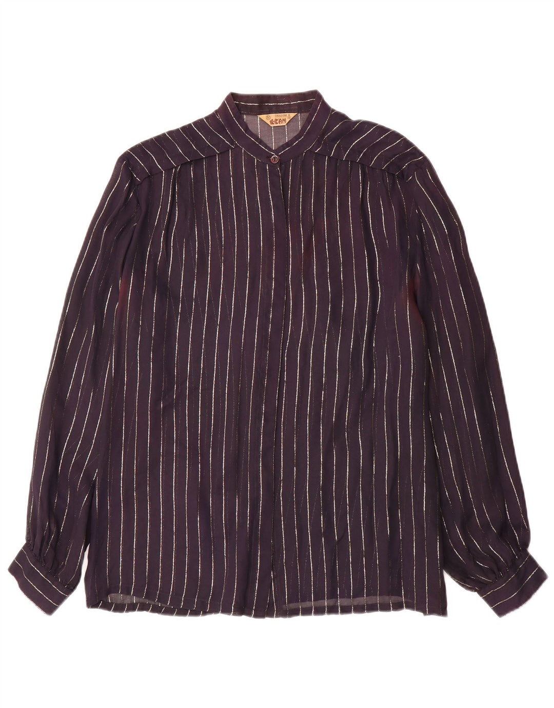 Vintage dameskjorte bluse IT 46 Stor marineblå nålestribe
