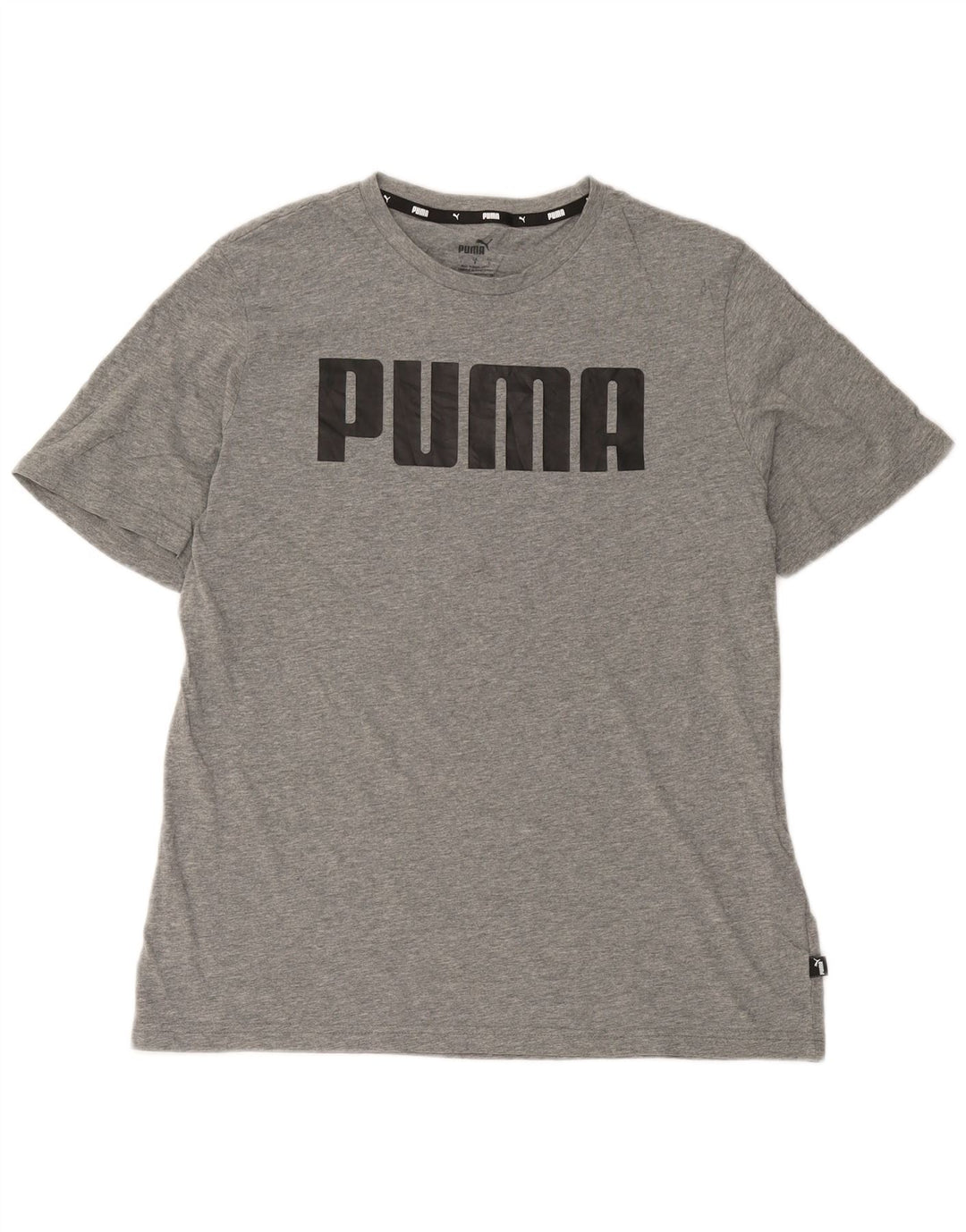 Puma Herre Grafisk T-Shirt Top Stor Grå Bomuld