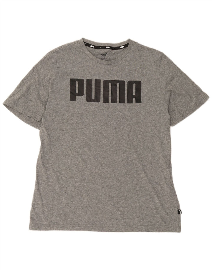 Puma Herre Grafisk T-Shirt Top Stor Grå Bomuld