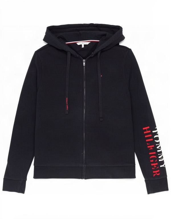 Tommy Hilfiger Dame Grafisk Hættetrøje Sweater UK 10 Small Navy Blue