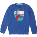PUMA Boys Graphic Sweatshirt Jumper 13-14 Years XL Blue Cotton Vintage Puma and Second-Hand Puma from Messina Hembry 