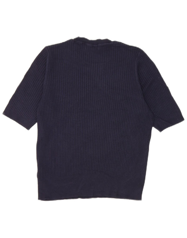 Marks & Spencer T-shirt top til kvinder UK 14 Medium Navy Blue Viscose