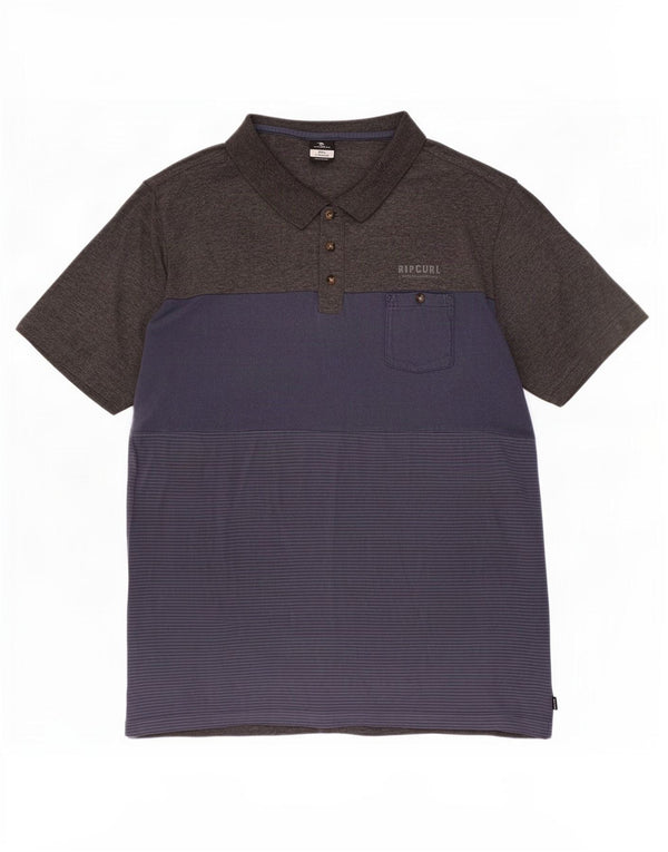 Rip Curl Herre Standard Fit Polo Shirt 3XL Grå Colourblock Bomuld