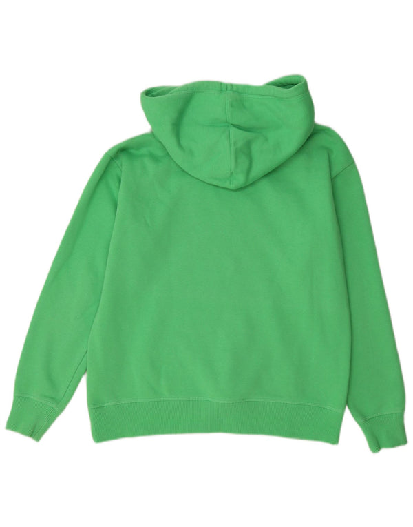 Champion Dame Oversized Hoodie Jumper UK 10 Small Green Bomuld