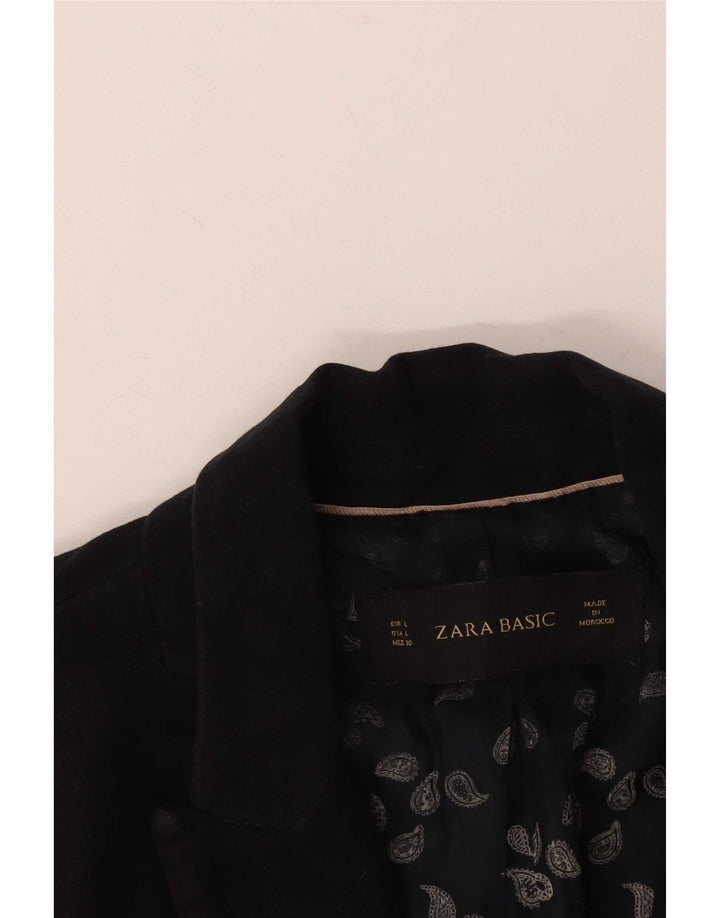 Zara Dame 1 Knaps Blazer Jacket UK 14 Large Navy Blue