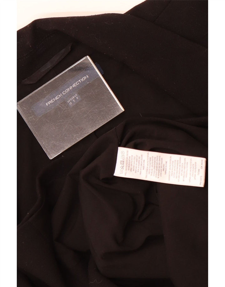 French Connection Dame Double Breasted Blazer Jacket UK 10 Small Black