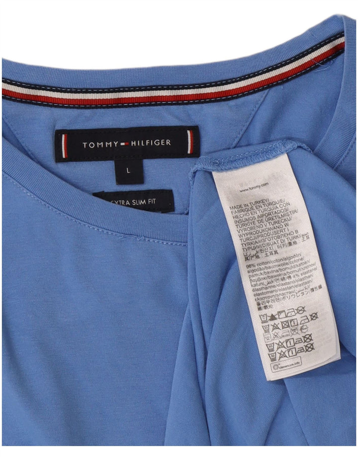 Tommy Hilfiger Herre Extra Slim T-Shirt Top Stor Blå Bomuld