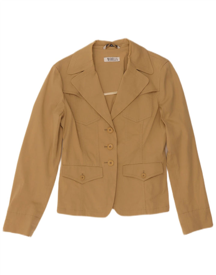 Marella Dame 3-knaps blazerjakke UK 6 XS Beige Bomuld